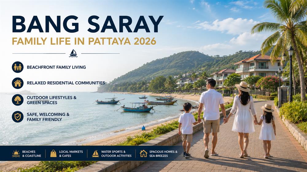 Coastal family living, beaches, and relaxed residential lifestyles in Bang Saray near Pattaya.